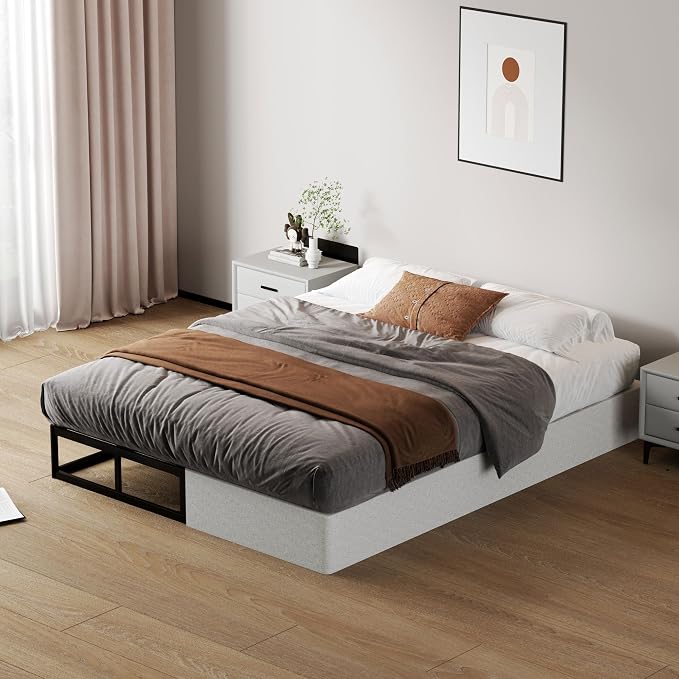 SHOANED Metal Box Spring King Size - 9 Inch High Profile Heavy Duty Black Bed Base Non Slip Mattress Foundation Box Springs for King Bed, Easy Assembly, No Noise