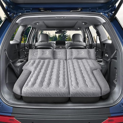 Inflatable SUV Air Mattress Bed Car Mattress, Double-Sided Flocking Travel Camping Bed, Car Sleeping Mattress for Universal SUV with Air Pump 2 Pillows