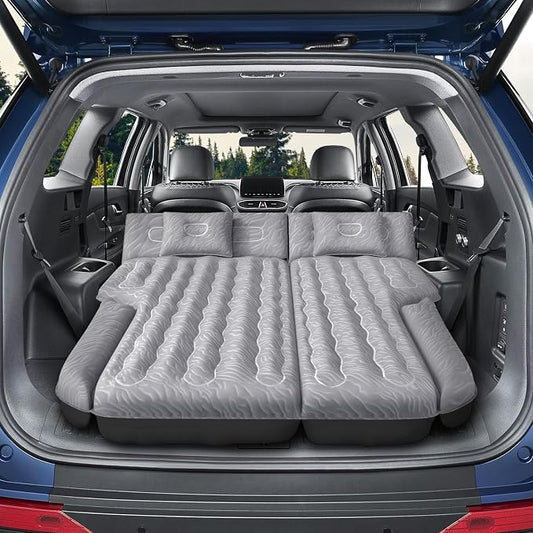 Inflatable SUV Air Mattress Bed Car Mattress, Double-Sided Flocking Travel Camping Bed, Car Sleeping Mattress for Universal SUV with Air Pump 2 Pillows