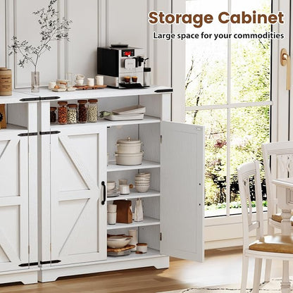 ALLSTAND 6-Tier Shoe Cabinet with Doors, Set of 2, Entryway Shoe Rack Shoe Storage Cabinet with Adjustable Shelves & Anti-tip Fitting for Entryway, Living Room, Closet (White, 4-Doors)