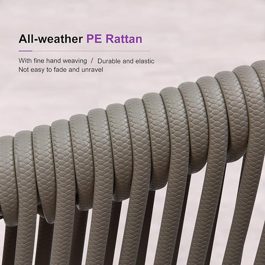 PURPLE LEAF 11 Pieces Outdoor Dining Table and Chairs Set Patio Dining Set Aluminum Wicker Rattan Patio Furniture Set for Lawn Garden Backyard Grey with Counter Stools