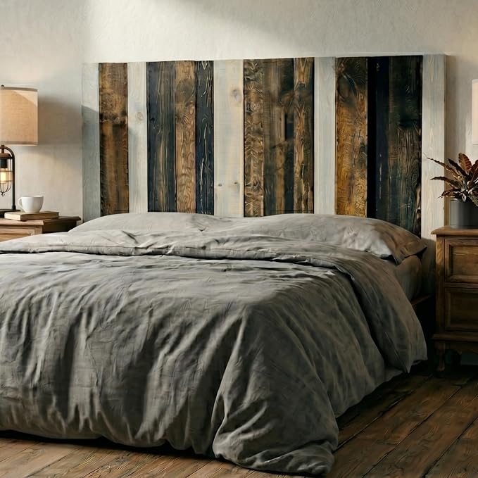 Barn Walls California King Headboard - All Terrain Mix Multi-Tonal Solid Wood Panels