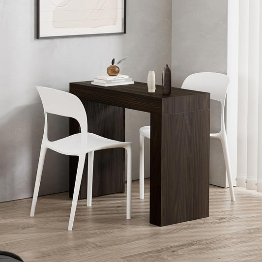 Mobili Fiver, Evolution Desk 35.4 x 15.7 in, Dark Walnut with Two Legs, Made in Italy
