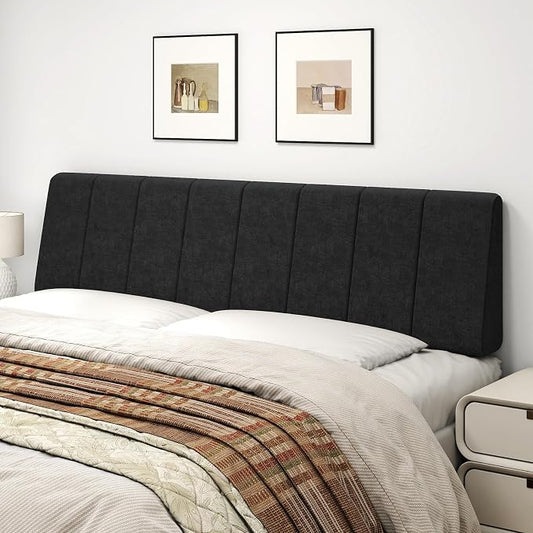 King Size Headboard Only-No Assembly, Upholstered Headboard King Size Linen Fabric Modern Style Headboards Extra-Thick, Black