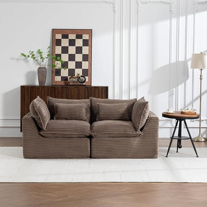 Boneless Couch Sectional Sofas Cloud Couches for Living Room | 74.8'' Modern Modular Cloud Sofa with Pillows for Bedroom