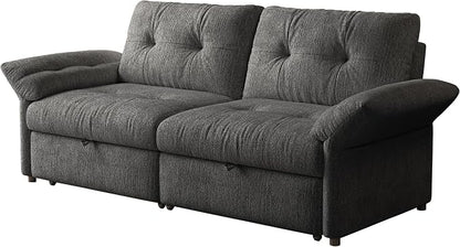 81.5'' Full Sleeper Sofa, Pre-Assembled, Chenille Pull Out Couches Bed, 3-in-1 Convertible Sofa, Adjustable Backrest, Small Loveseat for Small Space, Living Room, Apartment, Chenille Grey