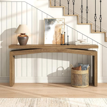 Epecoya Console Tables for Entryway 63-Inch, Wooden Sofa Tables Narrow Long Behind Couch Farmhouse, Modern Entryway Tables Rectangular for Entrance, Home, Living Room, Natural Brown