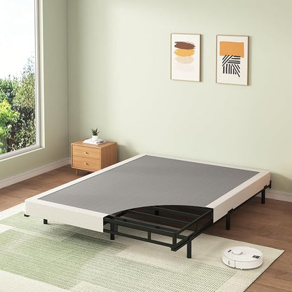 FMDMR Full Size Box Spring with Fabric Cover Set, 5 Inch Full Box Spring with 3000lbs Max Weight Capacity, Durable Mattress Foundation Easy Assembly, Non-Slip, Noise Free