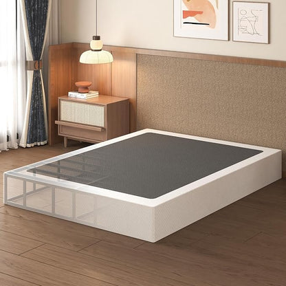 Lutown-Teen 12 Inch Full Size Box Spring High Profile, Heavy Duty Metal Box Spring Full Bed Base with Fabric Cover, Mattress Foundation, Noise Free, Easy Assembly