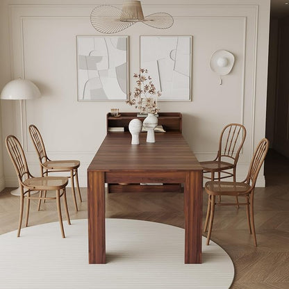 Extendable Dining Table for 10, 95” Transformer Dining Room Table, Modern Folding Console Table, Space Saving Kitchen & Dining Furniture Walnut