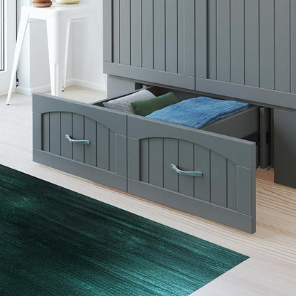 AFI, Southampton Murphy Bed Chest Twin XL with 6" Mattress, Storage Drawer & Built-in USB Charger, Grey