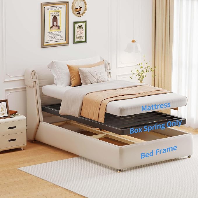 ROIL 2 Inch Twin XL Metal Box Spring Low Profile, Bunkie Board Bed Slat Replacement with Round Corners, 3500 lbs Capacity Heavy Duty Steel Slats, Easy Assembly, Noise Free