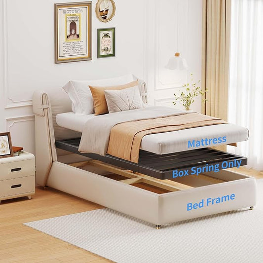 ROIL 2 Inch Twin XL Metal Box Spring Low Profile, Bunkie Board Bed Slat Replacement with Round Corners, 3500 lbs Capacity Heavy Duty Steel Slats, Easy Assembly, Noise Free