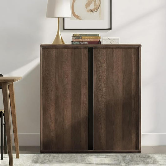 KISLOT 31.5" Sideboard Buffet Cabinet with Storage Modular Accent Display Kitchen Storage Cabinet Wood Coffee Bar Console for Living Room, Hallway, Kitchen, Dining Room,Walnut