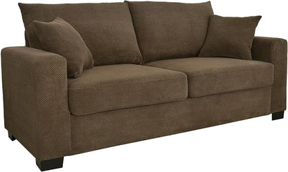 Ball & Cast 69" Loveseat Sofa, Modern Love Seat Couches for Living Room,Upholstered 2 Seater Small Couch with Throw Pillows for Bedroom,Apartment,Office,Easy Assembly,Coffee