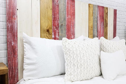 Barn Walls Country Mix Signature Design, Multicolored Solid Wood Headboard, Floating Panels, Wall Mount, Adjustable Height, Easy Assembly, Twin Size