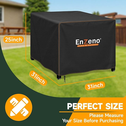 Enzeno Fire Pit Cover Square,Outdoor Firepit Cover Waterproof,Oxford Cloth Patio Fire Table Cover for Outdoor Fire Pit,Fits 30-31 inch Gas Firepit Covers(31" L x 31" W x 25" H)