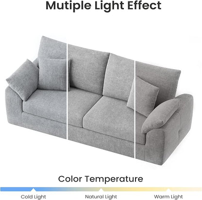 89.8" Modern Loveseat Sofa for Living Room, Cloud Boneless Couches with 4 Pillows, Mid Century Loveseat couches for Small Place, No Assembly Required, Light Grey