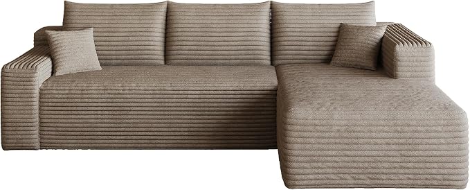 95" L Shaped Boneless Sectional Sofa Couch with Chaise Lounge, Minimalist Right Facing Compressed Cloud Modular Sectional Sofa Corner Couchfor Living Room,No Assembly Required