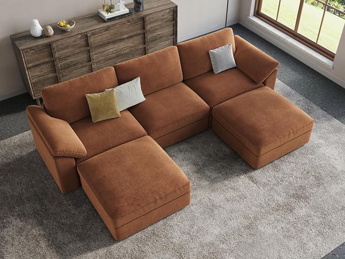 EASE MOOSE Modular Sectional Couch,Oversized U Shape Sectional Couch,Comfty Modular Deep Seat Sofa for Living Room, Removable Cover
