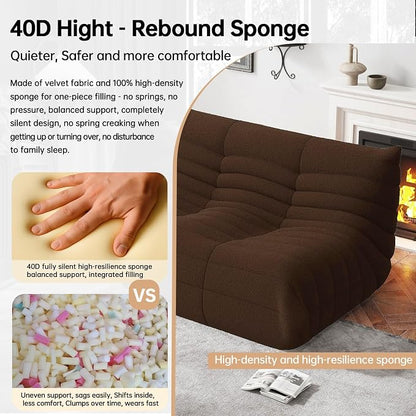 WHGBJA Bean Bag Chairs for Adults with Memory Foam Couch, Loveseat Sofa Chair for Bedroom, Living Room, Reading, Gaming Floor Sofa Couch, Boneless, Comfy