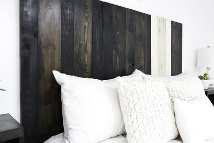 Barn Walls Noir Mix Signature Design, Multicolored Solid Wood Headboard, Floating Panels, Wall Mount, Adjustable Height, Easy Assembly, Twin Size