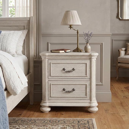 Roundhill Furniture Nelson French Traditional 5-Piece Bedroom Set, Antique White, Queen
