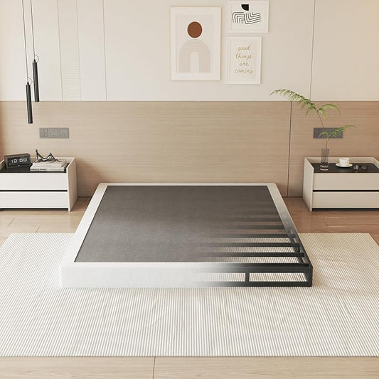 NHODIR 5 Inch Box Spring Full Size, Low Profile Metal Bed Base with Fabric Cover, Easy Assembly, Noise Free