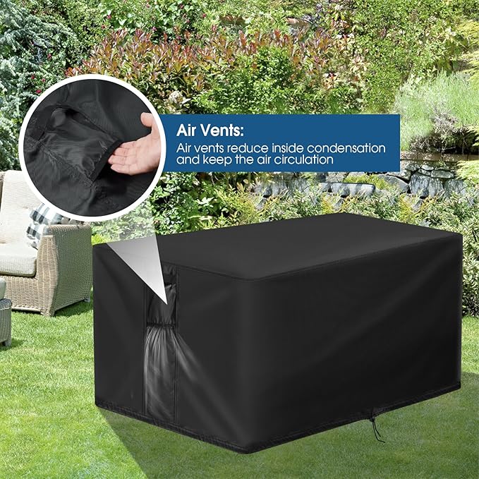 Fire Pit Cover Rectangle,50 Inch Rectangular Firepit Covers,Waterproof Heavy Duty Cover for Patio Fireplace/Gas Firepit Table/Patio Propane Firepit - 50 x 38 x 23 Inch