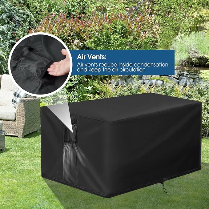 Fire Pit Cover Rectangular 40 Inch, Outdoor Fire Table Cover Rectangle, Waterproof Heavy Duty Cover for Fireplace/Gas Firepit Table/Patio Propane Firepit-40 x 23 x 24 Inch