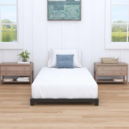 Nailsong 4 Inch Twin Bed Frames Low Profile, Twin Platform Bed Frame No Box Spring Needed, Heavy Duty Metal, Easy Assembly, Black