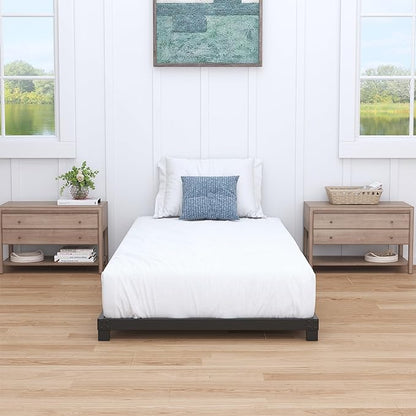 Nailsong 3 Inch Twin Bed Frames Low Profile, Twin Platform Bed Frame No Box Spring Needed, Heavy Duty Metal, Easy Assembly, Black