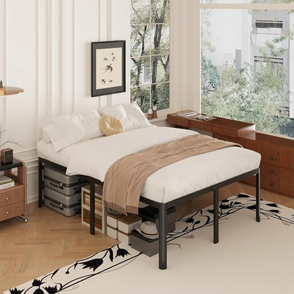 Yicensen 20 Inch High California King Bed Frames with Rounded Corner Legs, Heavy Duty Cal King Metal Platform Bed Frame No Box Spring Needed, Easy Assembly, Noise Free, Black