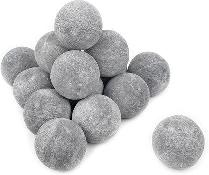 Skyflame Gray Fireplace Balls, 3 Inch, Set of 15 Round Ceramic Fire Stones Set for Indoor and Outdoor Fire Pits or Fireplaces Accessory