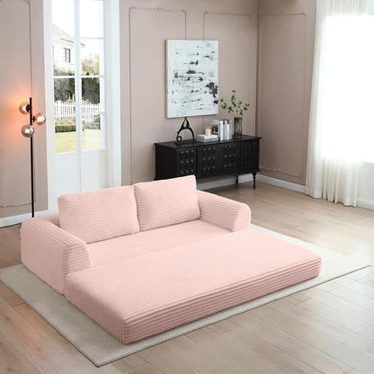 82-Inch Foldable Loveseat Boneless Cloud Couch, Modern Compressed Foam Daybed Floor Mattress Sleeper Sofa, 2-in-1 Boneless Convertible Sofa in a Box,No Assembly Required