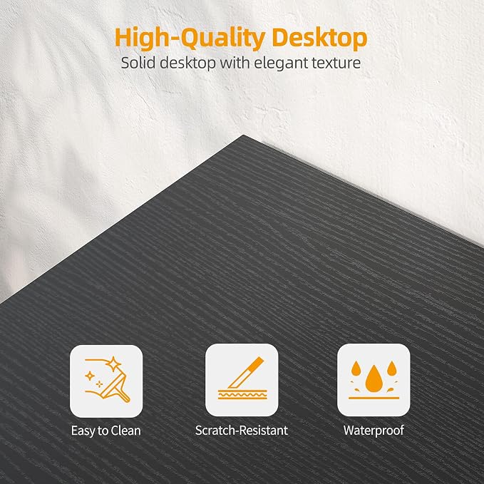 TIQLAB L Shaped Computer Desk with Power Outlets, 47 Inch Small Corner Desk with Reversible Shelves, Gaming Desk Computer Table Study Writing Table for Home Office Bedroom Small Space, Black