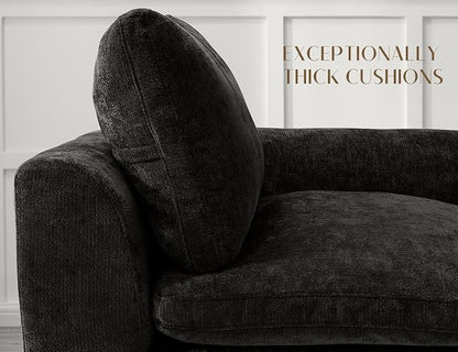 ohllob 48.6" Single Sofa, Small Boneless Couches for Living Room, Cloud Couch for Bedroom, Office, Black