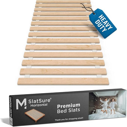 Meliusly Twin Bed Slats 38x75 – Heavy Duty 0.6 Inch Thick Replacement Wood Slats for Twin Size Bed Frame, Slatted Bed Base with Under 2.5 Inch Spacing, Wooden Mattress Support Slats for Platform Bed