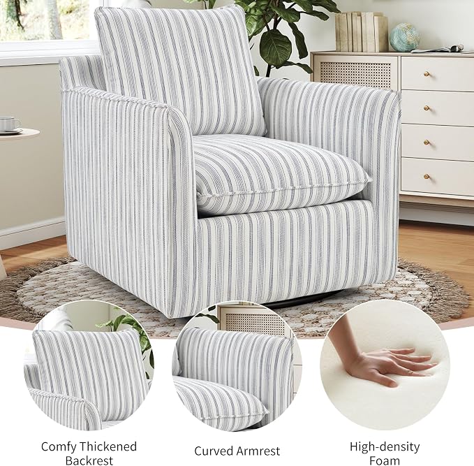INZOY Swivel Accent Chair Set of 2, Upholstered Square Chair, Swivel Barrel Reading Chair with Thick Padded Backrest Cushion for Living Room Bedroom Small Space, Grey
