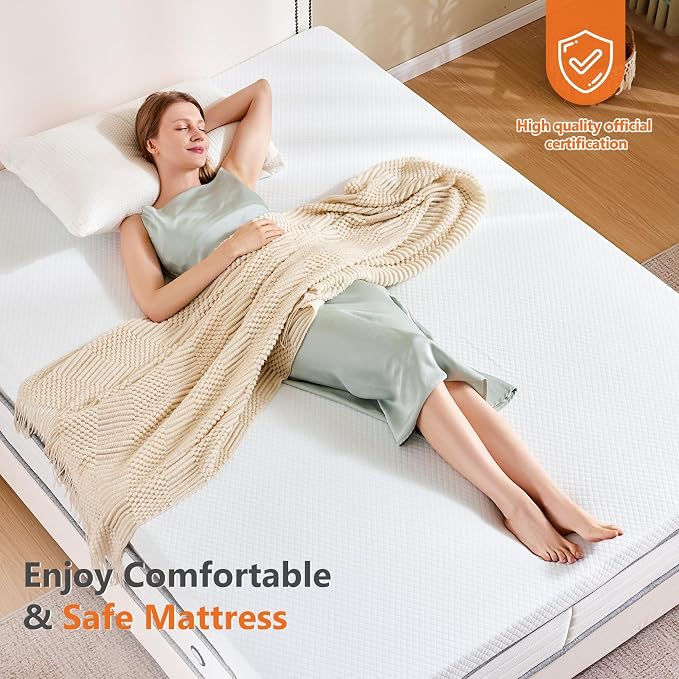 Sweetcrispy Mattress Topper Twin with Removable Soft Cover, Memory Foam 3 Inch Thick Gel Infused Cooling Pad for Pressure Relieve for Twin Size Bed, Sleeper Sofa, RV, Camper, CertiPUR US Certified