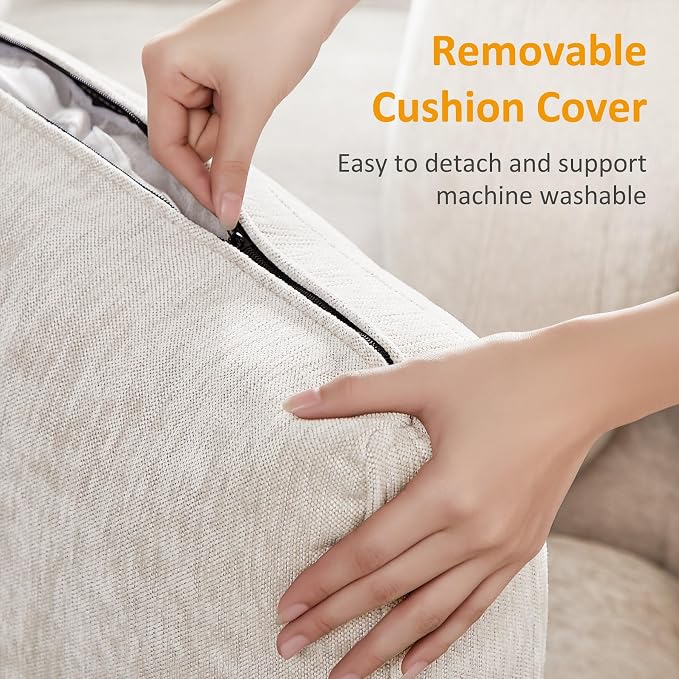 VANOMi Upholstered Square Modular Ottoman for Modular Sectional Sofa, Ottoman Footrest and Seat Cube for Living Room, Chenille