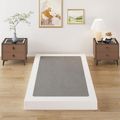 Lutown-Teen 3 Inch Twin Box Spring Low Profile, Heavy Duty Metal Box Spring Twin Bed Base with Fabric Cover, Mattress Foundation, Noise Free, Easy Assembly