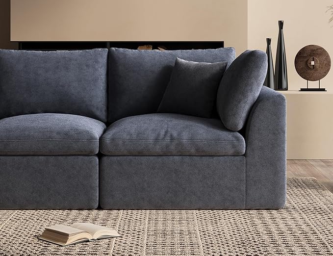 ohllob 78.9" Loveseat Sofa, Cloud Boneless Couches for Living Room, Modern Modular Sectional Sofa, Oversized, Grey