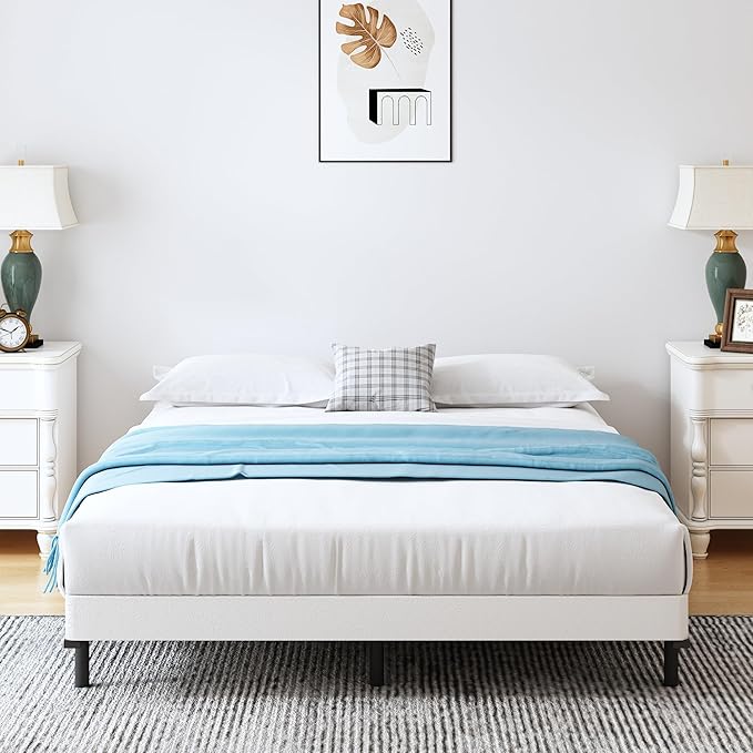 Vaciwe 4 Inch Full Box Spring Heavy Duty Metal Box Springs,Mattress Foundation with Fabric Cover, Noise Free, Non-Slip,Easy Assembly.