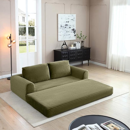 82-Inch Foldable Loveseat Boneless Cloud Couch, Modern Compressed Foam Daybed Floor Mattress Sleeper Sofa, 2-in-1 Boneless Convertible Sofa in a Box,No Assembly Required