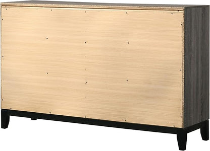 Coaster Home Furnishings - Watson - Wood - 6-Drawer Dresser with Curved Pull Handles, Groove Detailing, and Nickel Hardware - Bedroom - Gray Oak - 212423