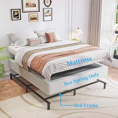 OSASET California King Box Spring, 9 Inch Metal California King Box Spring Only, Heavy Duty Metal Frame Mattress Foundation Support for 3500lbs, Easy Assembly, Noise Free, Non Slip