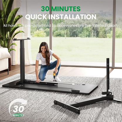 SIAGO Electric Standing Desk Adjustable - 63 x 24 Inch Sit Stand up Desk with Cable Management - 3 Memory Preset Adjustable Height Table