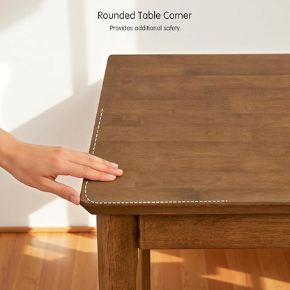 Hokway Small Dining Table for 4-6 People, 43 Inch Rectangular Solid Wood Kitchen Table for Small Space, Easy Assembly, Dining Room Table for Home, Apartment, Office, Walnut