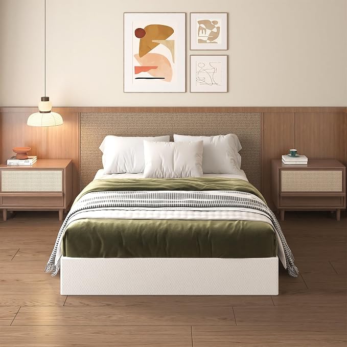 Lutown-Teen 12 Inch Full Size Box Spring High Profile, Heavy Duty Metal Box Spring Full Bed Base with Fabric Cover, Mattress Foundation, Noise Free, Easy Assembly